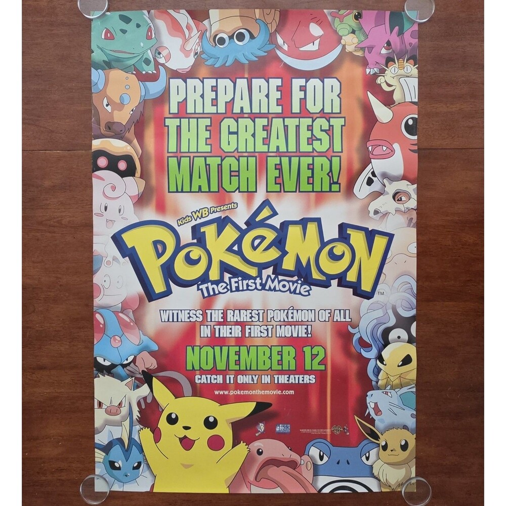 POKEMON THE FIRST MOVIE Original D/S 27x40 Rolled Movie Poster 1999 Double Sided